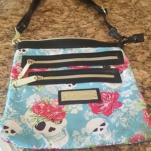 Betsey Johnson skull sky blue handbag purse
